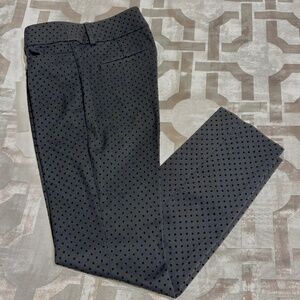 NEW LOFT Petite Black Velvet Dot Skinny Ankle Pants, Size 00 Petite